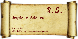Ungár Sára névjegykártya