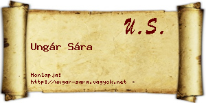 Ungár Sára névjegykártya